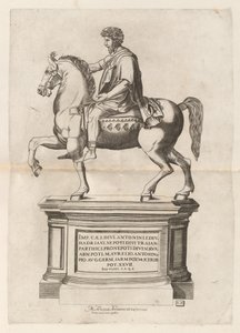 Equestrian Statue of Marcus Aurelius by Monogrammist CB after Nicolaus Beatrizet