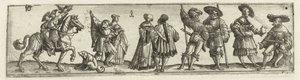 Frieze with Men, Women, and Soldiers by Monogrammist CB met boom