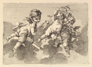 Three Children in Clouds