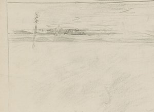 Seascape with Jetty and a Figure at the Waterline