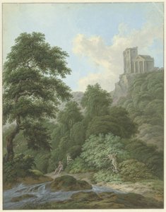 Landscape with Angler by Monogrammist FWH (possibly)