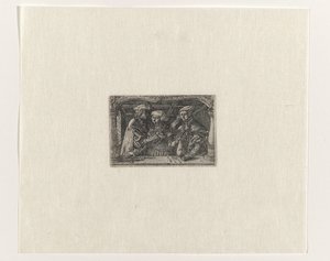 Young Woman with Two Rich Lovers by Monogrammist H.M.