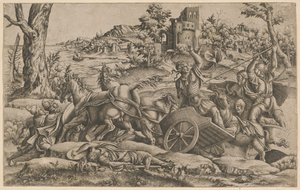 Hector Fighting the Greeks by Monogrammist IQV