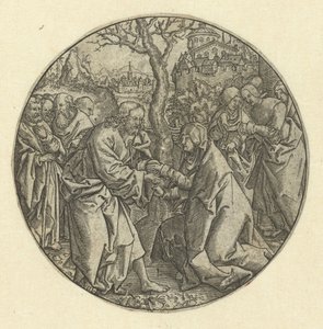 Christ Takes Leave of Mary by Monogrammist L (graveur, Nederland)