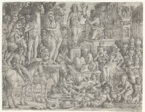 Allegory of the Triumph of the Moon (Luna) by Monogrammist PP (graveur)