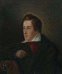 Portrait of the Poet Heinrich Heine 1797-1856 by Moritz Daniel Oppenheim