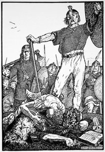 Death of Brian Boru at the Battle of Clontarf, Ireland, 1014 by Morris Meredith Williams