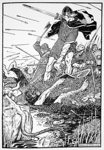 King Magnus in the marsh at Downpatrick, Ireland by Morris Meredith Williams
