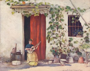 A Courtyard, Seville, 1903 by Mortimer L Menpes