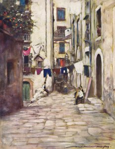 A Street in Naples, 1903 by Mortimer L Menpes