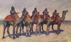 Armed Camel Riders from Bikanir by Mortimer L Menpes