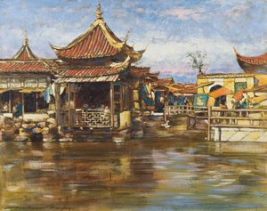 A Tea House, Shanghai, c.1909 by Mortimer Ludington Menpes