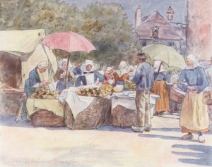 Bread Stalls by Mortimer Ludington Menpes