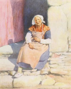On the Steps of the Mill House, Pont-Aven by Mortimer Ludington Menpes