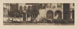 Palazzi on the Canal by Mortimer Menpes
