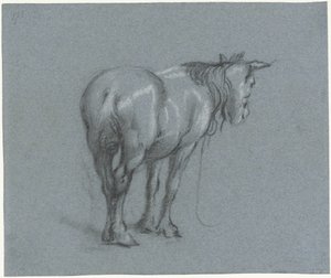 Study of a Horse from Behind, to the Right (Standing Workhorses series) by Moses Ter Borch