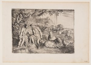 Mercury Lulling Argus to Sleep, plate 4 from The Story of Mercury and Argus by Moses van Uyttenbroeck