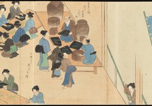 Illustrations of Uji Tea Production by Motonari Sait?