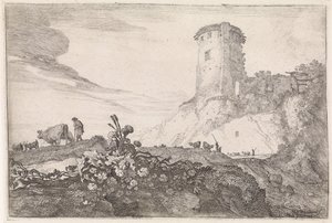 Landscape with Round Tower by Moyses van Wtenbrouck