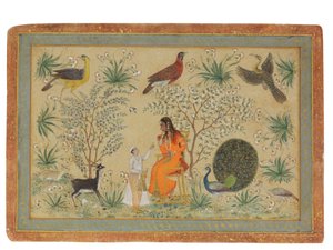Noble Woman in a Garden, c.1740 by Mughal School
