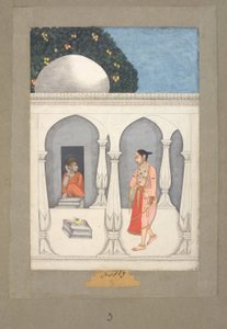 A lady visiting a Saivite shrine, c.1750 by Muhammad Faqirullah Khan