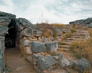 Mycenaean Art: Covered Passage of the Mycenaean Citadel, Tiryns