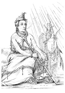 Portrait of Black Moccasin, Chief of the Minnetarees by Myers and Co