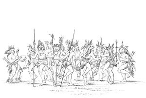 The Sioux Tribe Performing a Beggar Dance by Myers and Co