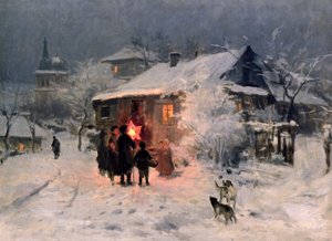 The Christmas Carol in the Ukraine by Mykola Kornylijowytsch Pymonenko