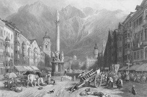 Innspruck (engraving) by Myles Birket (after) Foster