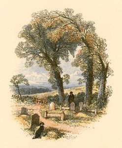 A Churchyard Scene by Myles Birket Foster