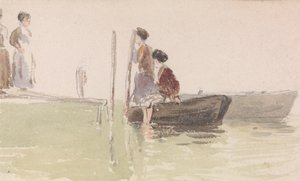 The Jetty by Myles Birket Foster