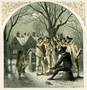 Wassailing fruit trees by Myles Birket Foster