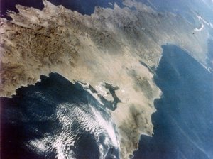 Baja California Seen from Aboard the Second Space Shuttle Flight, November 1981