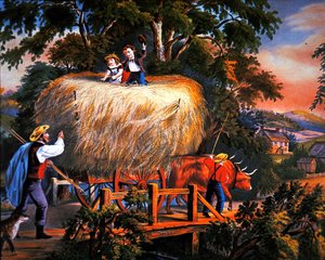 American Country Life: Haying Time- The Last Load by Currier and Ives