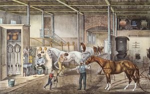 Model Stable Where Boys and Grooms Really Take Care of Horses, Engraving from Book 