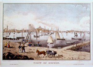View of Boston with Boston Harbour