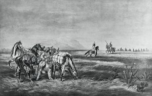 Peace or war, Encounter between the Indians and white hunters by Currier and Ives