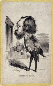 Portrait-charge by Alfred de Musset