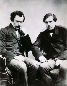 The brothers Edmond de Goncourt and Jules Huot de Goncourt, French writers, Photo by Felix Nadar