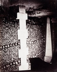 The ossuaries of the catacombs of Paris. Near the source of Lethe or Forget
