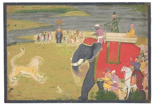 Raja Balwant Dev Singh on a lion shikaar