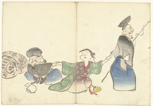 Two gods of fortune and a temple dancer (series title) Print album of Korin (series title)