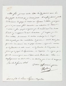 Signed letter from Napoleon to his stepson, Prince Eugène de Beauharnais Napoleon by Napoleon Bonaparte