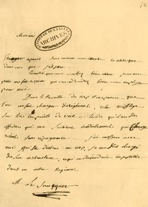 Letter from Napoleon to Le Saucquer, war clerk, 3 June 1791, 1921 by Napoleon Bonaparte I