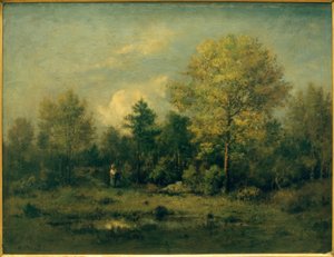 Landscape with Pond in the Forest by Narcisse Diaz de la Pena