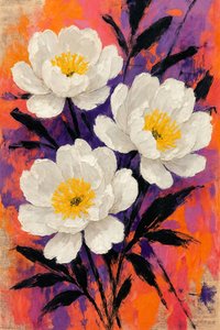 Abstract Peony Blooms by Natalie Bruns