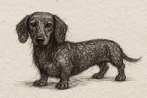 Attentive Dachshund Drawing by Natalie Bruns