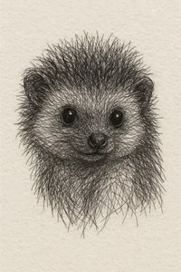 Baby Hedgehog Sketch by Natalie Bruns