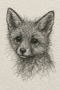 Cute Fox Kit Sketch by Natalie Bruns
